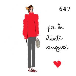  12 x 12 cm - biglietto + busta + filo